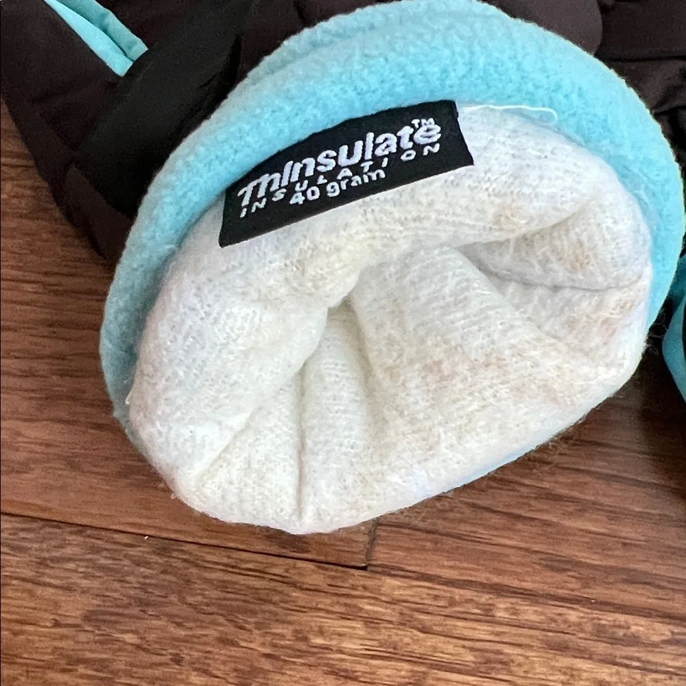 3M Thinsulate Black and Blue Kids Mittens